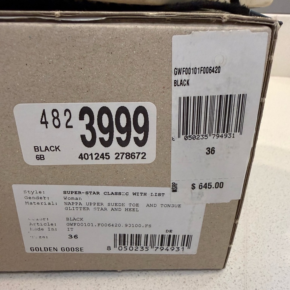 Golden Goose Black and Glitter Superstar Sneakers - Limited Edition - Picture 7 of 8